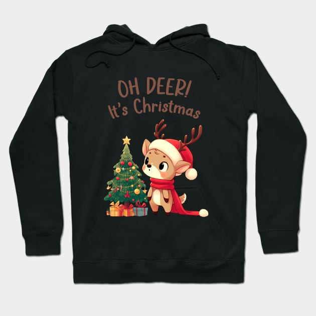 Oh Deer Its Christmas Hoodie by Takeda_Art